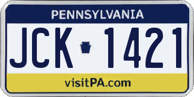 PA license plate JCK1421