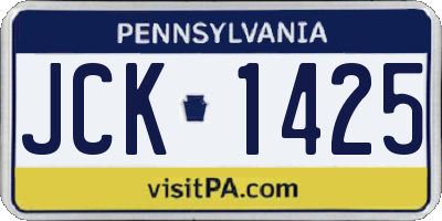 PA license plate JCK1425