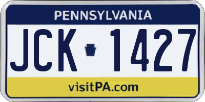 PA license plate JCK1427