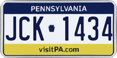 PA license plate JCK1434