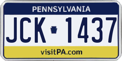 PA license plate JCK1437