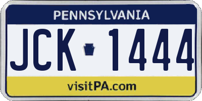 PA license plate JCK1444