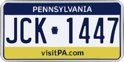PA license plate JCK1447