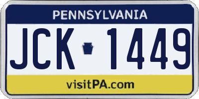 PA license plate JCK1449