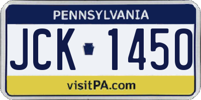 PA license plate JCK1450