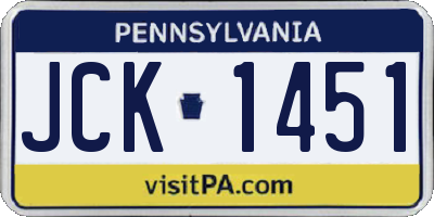 PA license plate JCK1451