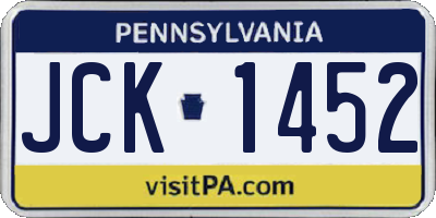 PA license plate JCK1452