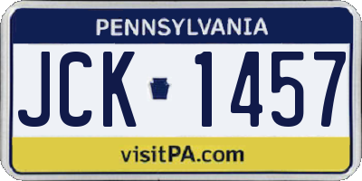 PA license plate JCK1457