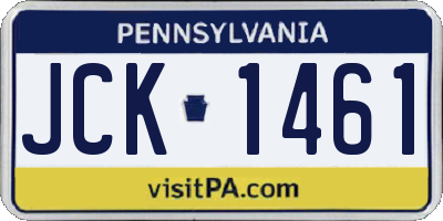 PA license plate JCK1461