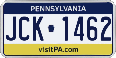 PA license plate JCK1462