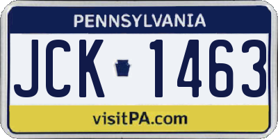 PA license plate JCK1463