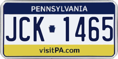 PA license plate JCK1465