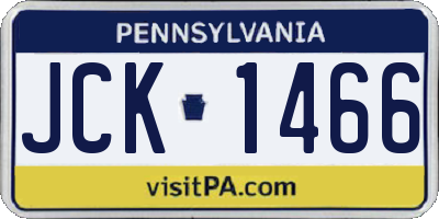 PA license plate JCK1466