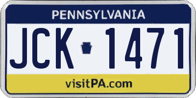 PA license plate JCK1471