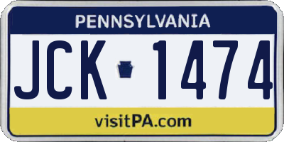 PA license plate JCK1474
