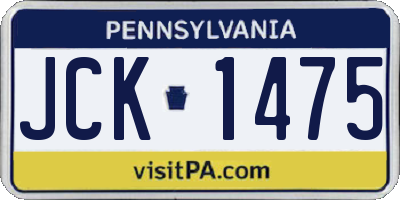PA license plate JCK1475