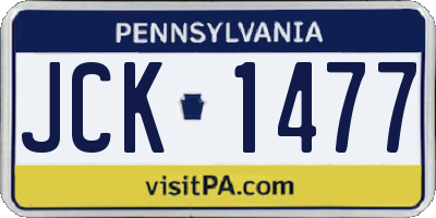 PA license plate JCK1477