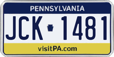 PA license plate JCK1481