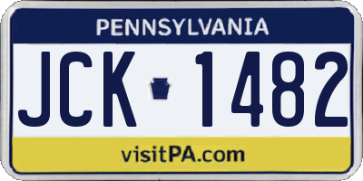PA license plate JCK1482