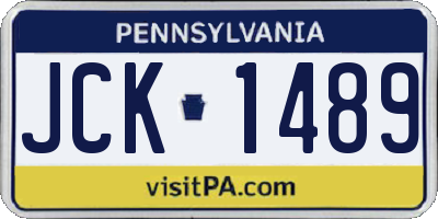 PA license plate JCK1489