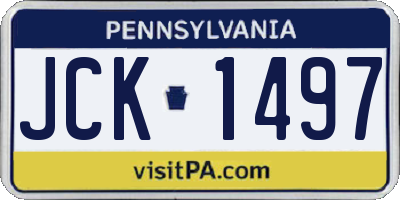 PA license plate JCK1497