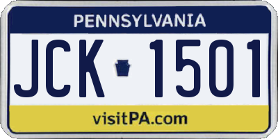 PA license plate JCK1501