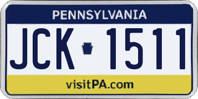 PA license plate JCK1511