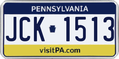 PA license plate JCK1513