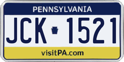 PA license plate JCK1521