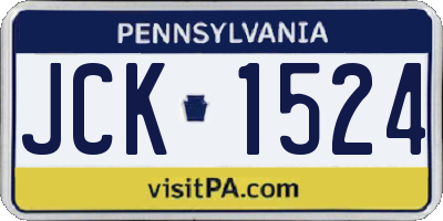 PA license plate JCK1524