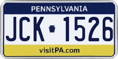 PA license plate JCK1526