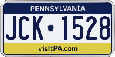 PA license plate JCK1528