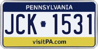PA license plate JCK1531