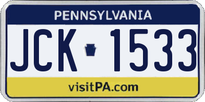 PA license plate JCK1533