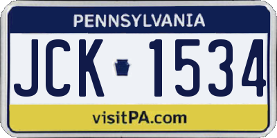 PA license plate JCK1534