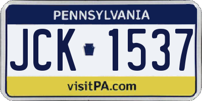 PA license plate JCK1537