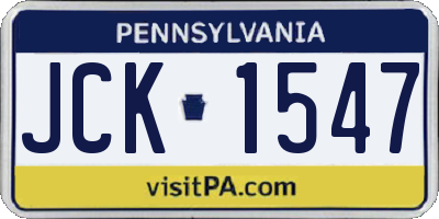 PA license plate JCK1547