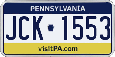 PA license plate JCK1553