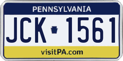 PA license plate JCK1561