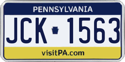 PA license plate JCK1563