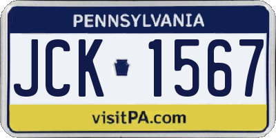 PA license plate JCK1567