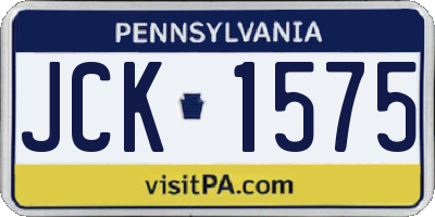 PA license plate JCK1575