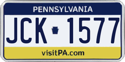 PA license plate JCK1577