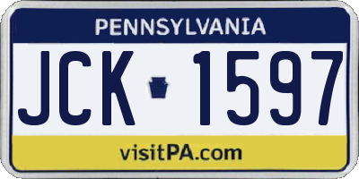 PA license plate JCK1597