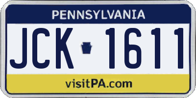 PA license plate JCK1611