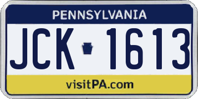 PA license plate JCK1613