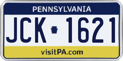 PA license plate JCK1621