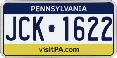 PA license plate JCK1622