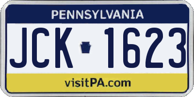 PA license plate JCK1623