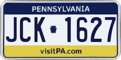 PA license plate JCK1627